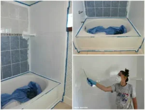 Repeindre le carrelage de la douche