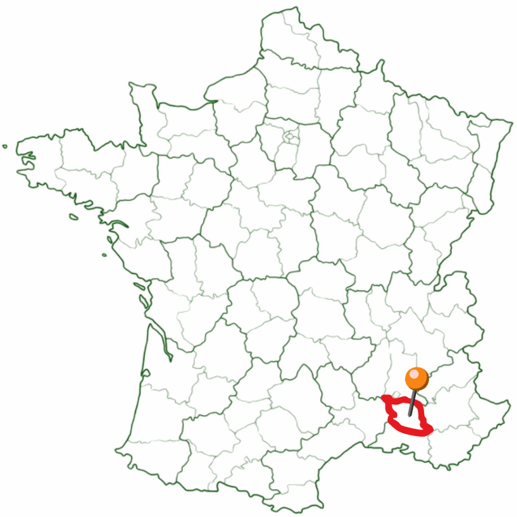 Carte de France avec localisation du coach à Avignon