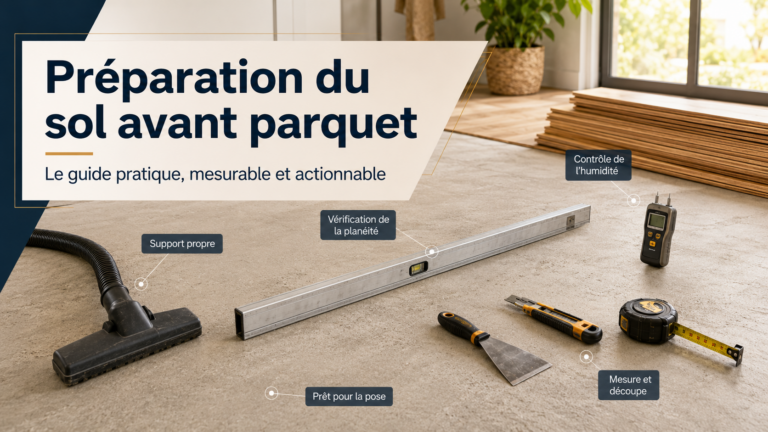Préparation du sol avant parquet