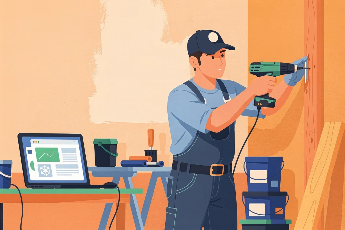 Mon Coach Brico : coaching travaux guidé sur votre chantier — Illustration — cours en ligne bricolage — Mon Coach Brico