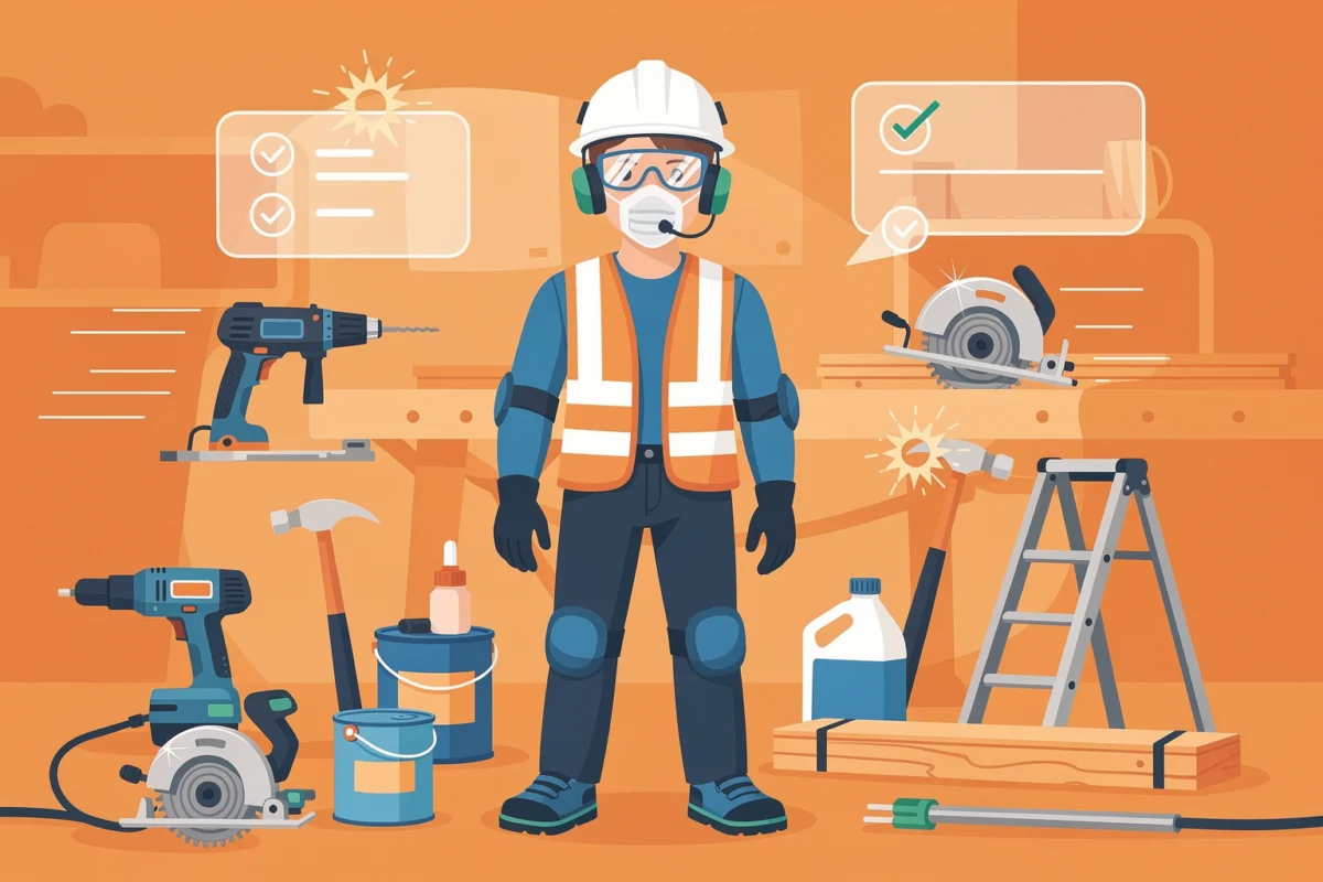 équipements de protection bricolage — Préparer le chantier pour choisir des EPI adaptés