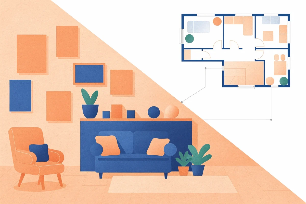 Définir style et zones : obtenir une décoration cohéren Définir style et zones : obtenir une décoration cohérente — Illustration — idées déco bricolage — Mon Coach Brico