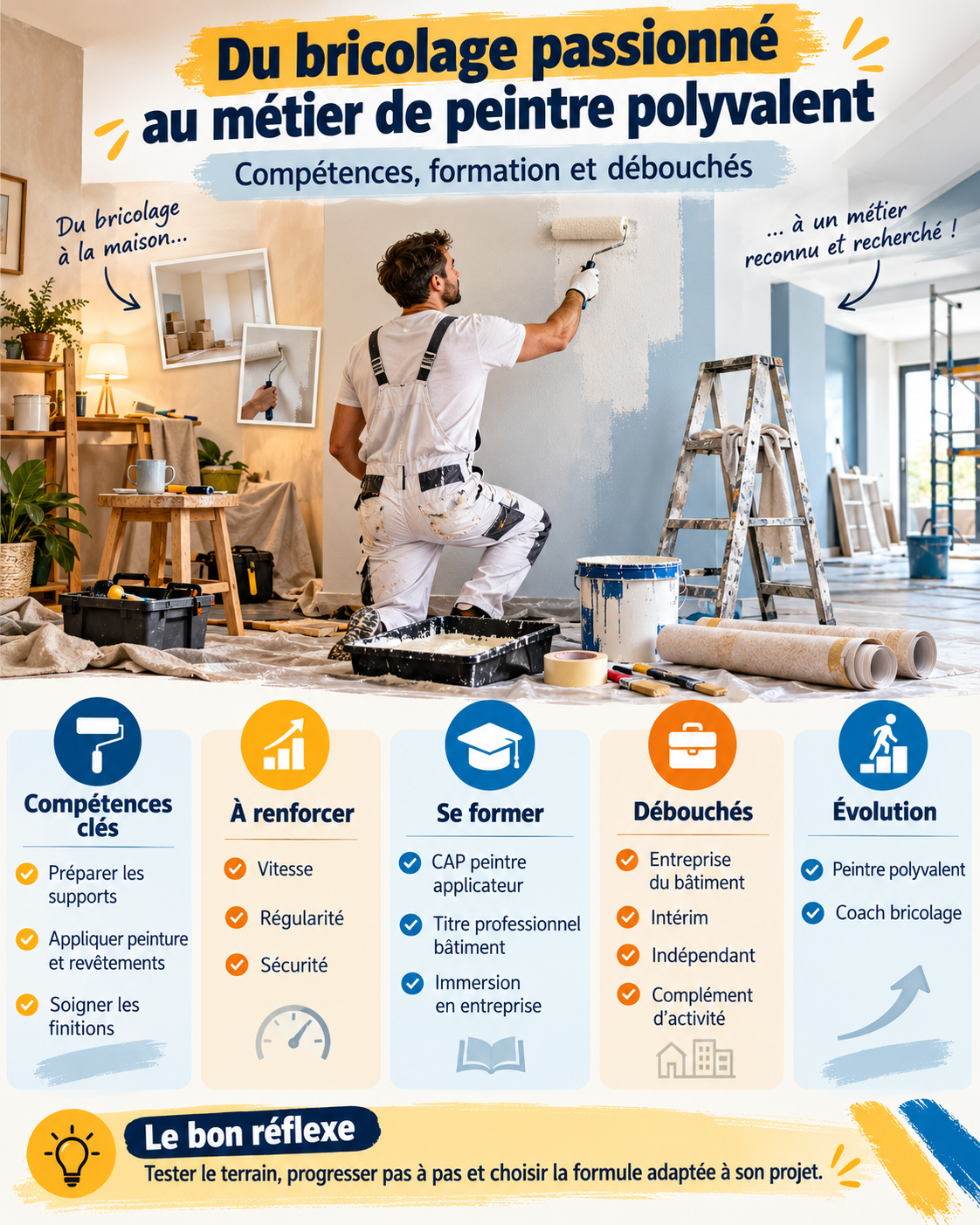 Du bricolage passionné au métier de peintre polyvalent : compétences, formation et débouchés